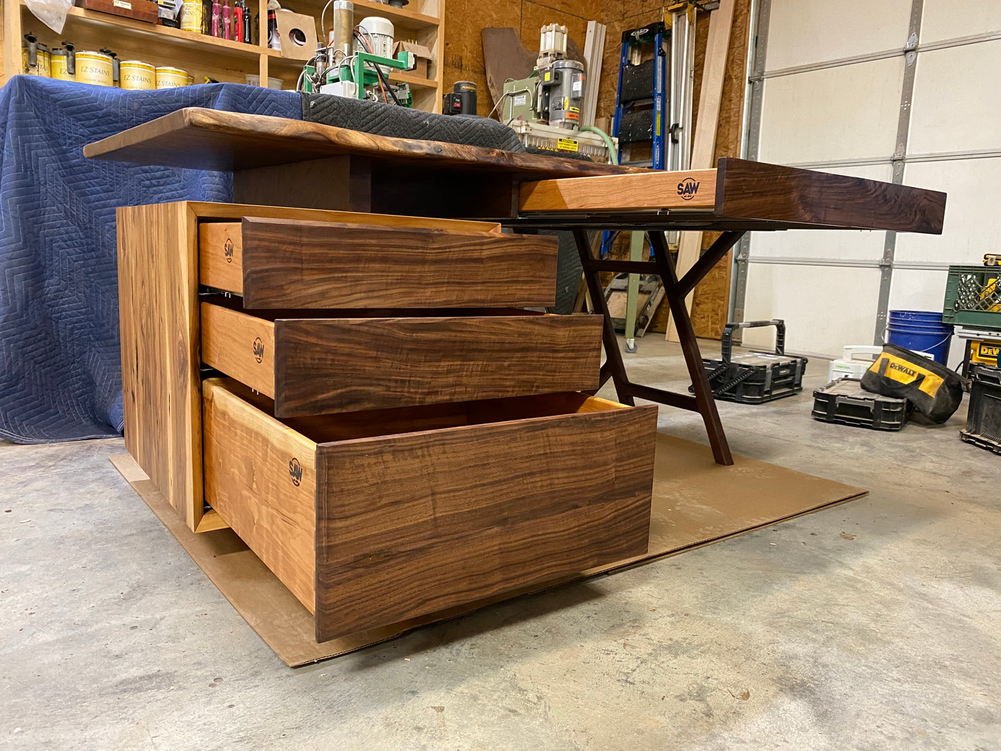 Custom Modern Rustic Modern Walnut Desk