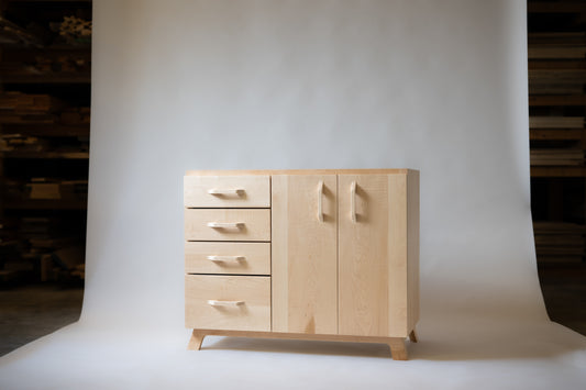 42" Offset Single Sink Vanity (Shown in Curly Maple)